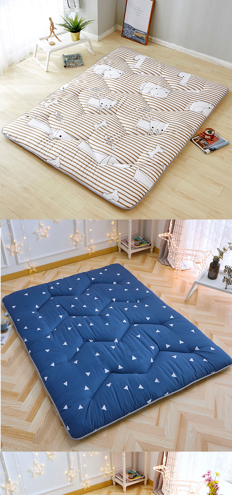 Sàn tạo tác ngủ pad có thể gập lại không gian không gian chống ẩm sàn dày mat tatami nệm giường lười biếng ngủ nap