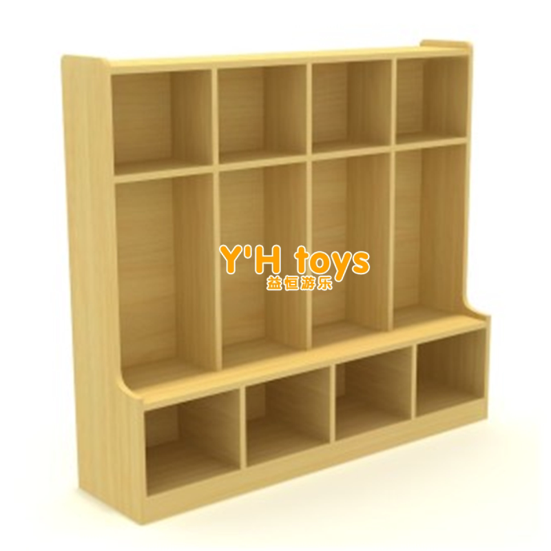 Kindergarten cabinet storage cabinet toy cabinet bookcase children's storage toy rack Montessori teaching aid cabinet with door cloakroom