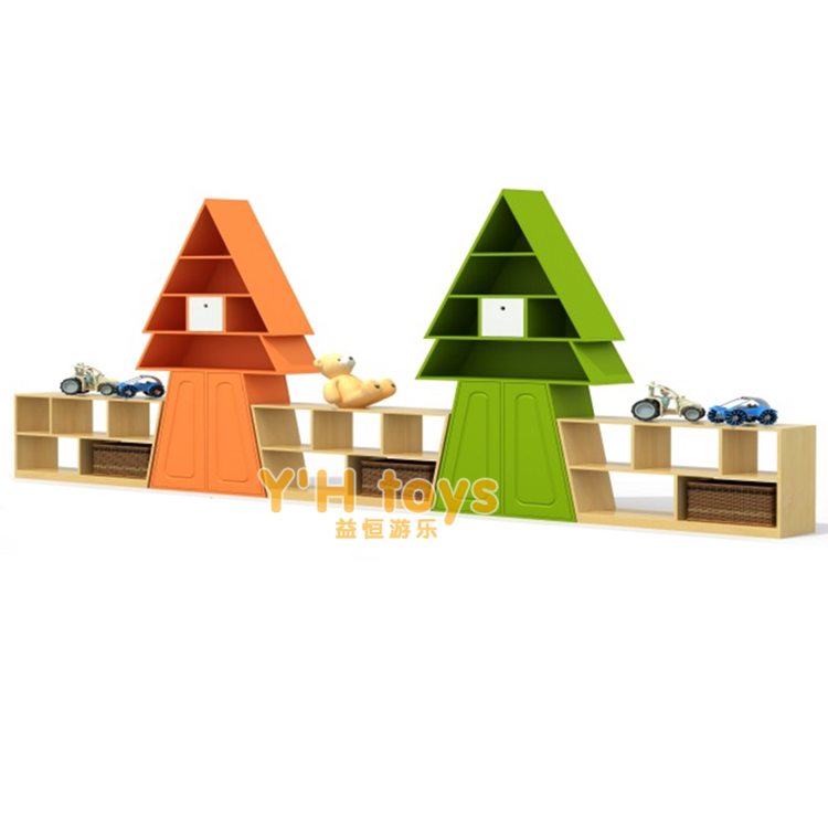 Christmas tree bookshelf against the wall shape bookcase kindergarten children's storage rack book display cabinet book display rack