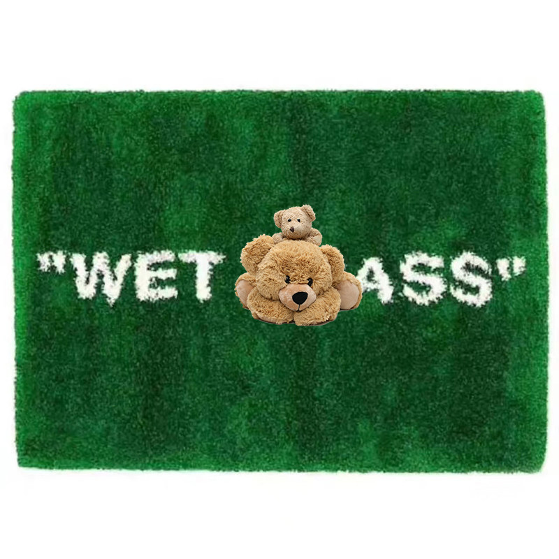 Pleasant Home Tide Card Green Wet Grass WSS Tripartite Joint Cashew Flowers Offwhiteow Living Room Bedroom Carpet Custom 