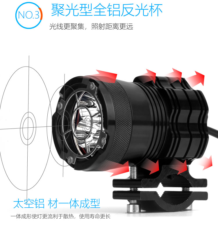 Đèn xe máy led đèn pha siêu sáng bên ngoài đèn bàn đạp sửa đổi chói phụ trợ đèn rogue 12V - Đèn xe máy đèn trợ sáng l9x 90w