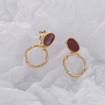 South Korea East Gate New Tide Temperament Simple Metal Circle Earrings Fashion Joker Earren Earrings Female