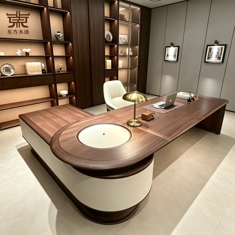 New Chinese-Style Solid Ash Wood Executive Desk with Mortise and Tenon Joints, New Model for Leaders and Managers, with Side Table, Chairman's Desk, Ceo's Desk New Chinese-Style Solid Ash Wood Executive Desk with Mortise and Tenon Joints, New Model for Leaders and Managers, with Side Table, Chairman's Desk, Ceo's Desk