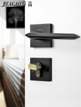 Ruigao luxury door lock indoor pure copper home bedroom modern American silent split lock simple black Gray