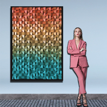 Modern simple decorative painting Entrance living room Wood installation art Hanging painting Corridor aisle Three-dimensional physical mural