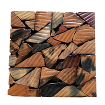 Old ship Trojan Syke tile TV background wall Bar facade decoration material Log solid wood European classical style