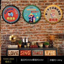 Hot Pot Barbecue shop Creative Wall Decorative Beer Cover Pendant Retro Industrial Wind Table Wall Decorations Customize