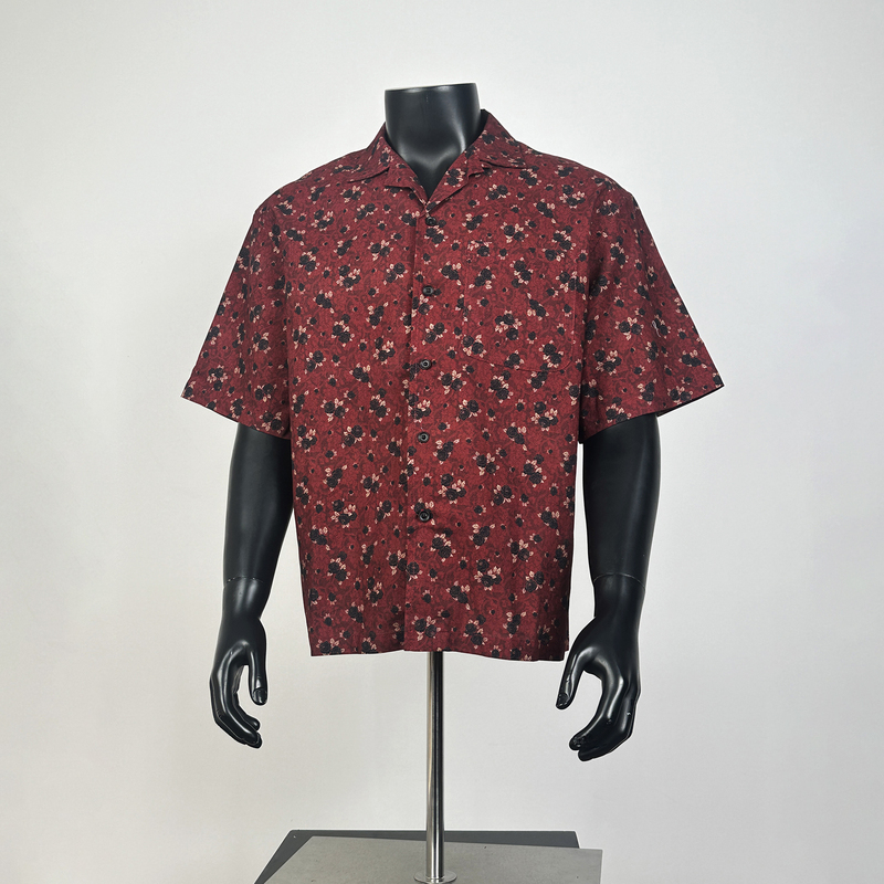 Cuban-Style Floral Retro Short-Sleeve Shirt for Men, Summer Loose Fit, Niche High-End Casual Shirt