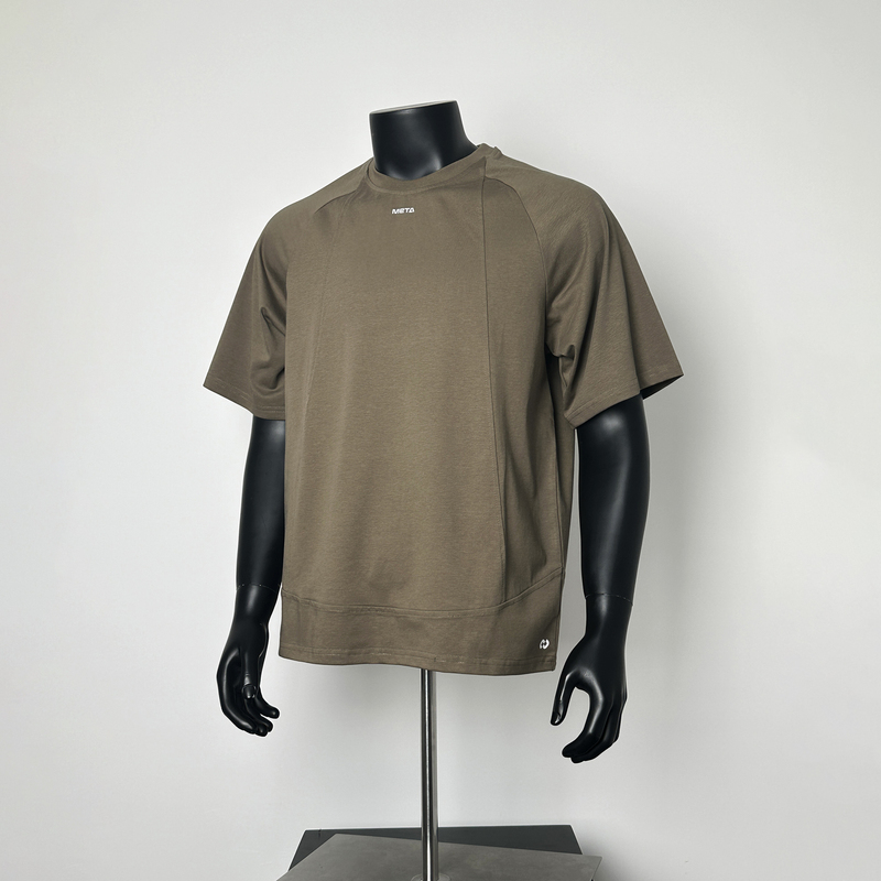 Natcode American Style Trendy Brand Three-Dimensional Cut Solid Color Crew Neck Short-Sleeve T-Shirt for Men and Women, Loose Casual Couple Half-Sleeve