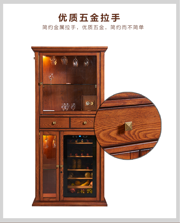tủ rượu gỗ mini Tủ lạnh rượu vang nhiệt gia đình nhỏ gỗ rắn phòng khách trà tủ lạnh tủ lạnh xì gà tủ lạnh tủ lạnh thanh đá - Tủ rượu vang thùng gỗ đựng rượu