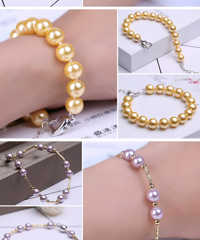 Vòng tay ngọc trai Vòng tay hạt tự nhiên Hàn Quốc Chính hãng Sweet Cô chuỗi Phụ kiện sinh viên Phụ nữ đơn giản nhiều lớp
