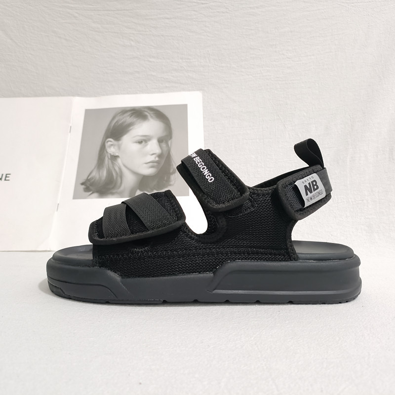 2025 New Men's and Women's Nb Beach Shoes Official Authentic Summer Sandals for Outdoor Wear with Velcro Anti-Slip Slippers Trendy