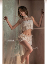 Teasing to gather love anecdote Woman Steel Todeep V Beauty Chest Perspective Slim veil Hip Night Shop Little Chest Sexy Ultra Short Skirt