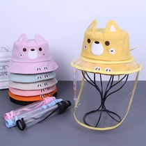 Baby anti-droplet hat spring and summer sunshade cartoon baby hat isolation fisherman and boy detachable protective cap