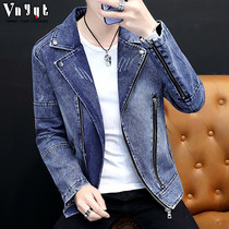 Mens Personality Tide Brand Denim Jacket Spring ins Clothes 2020 Handsome Mens Casual Gown Functional Jackets