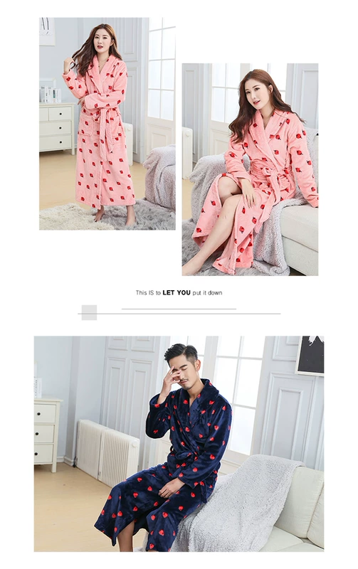 Áo choàng mẹ mùa đông gia đình cặp vợ chồng một gia đình ba mùa thu đồ ngủ gia đình mẹ và trẻ em áo choàng dài tay đồ ngủ cao cấp