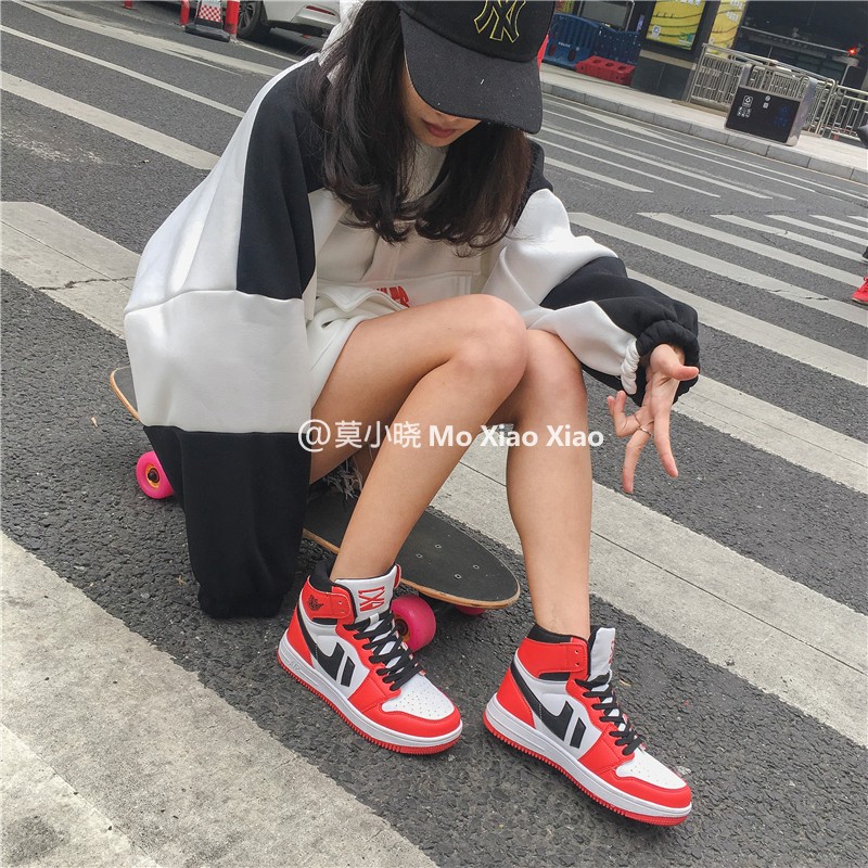 New ins siêu giày lửa Hàn Quốc ulzzang giày thể thao nữ Harajuku hoang dã đường phố bắn cao để giúp giày thường