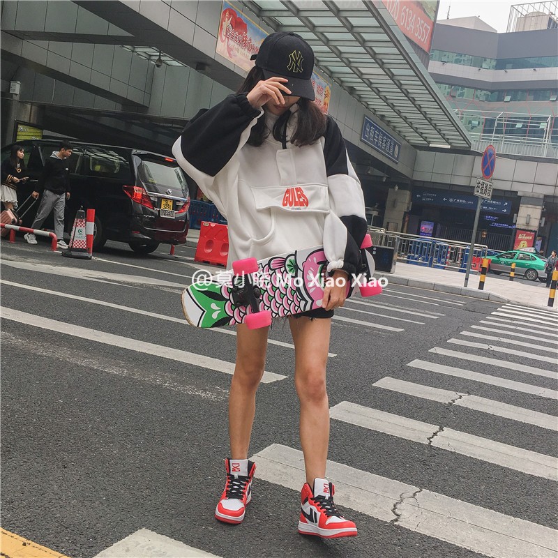 New ins siêu giày lửa Hàn Quốc ulzzang giày thể thao nữ Harajuku hoang dã đường phố bắn cao để giúp giày thường