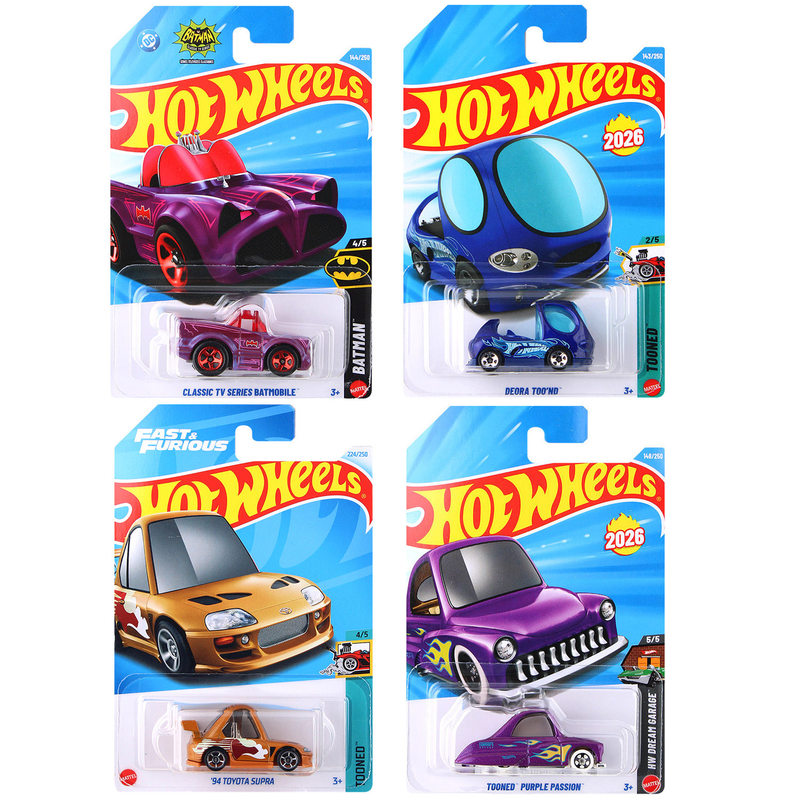 Hot Wheels Hot Little Sports Car Simulation Alloy Car Model Children's Toy Toyota Supra Cartoon Version Q Version Doodle Car