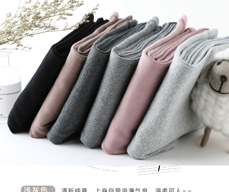 Quần legging cotton nguyên chất cho phụ nữ mặc ngoài mùa thu và mùa đông cộng với chất liệu nhung dày là quần cotton mỏng và ấm áp mặc vừa vặn với quần mùa thu - Quần tây thường