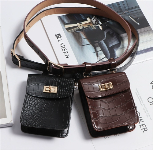 Брендовая небольшая небольшая сумка, ретро сумка через плечо, черная поясная сумка, нагрудная сумка, крокодиловый принт