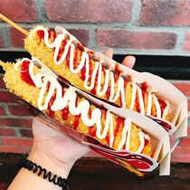 Brushed cheese sticks 800g10 Net red fried cheese corn cob snacks Korean hot dog semi-finished products