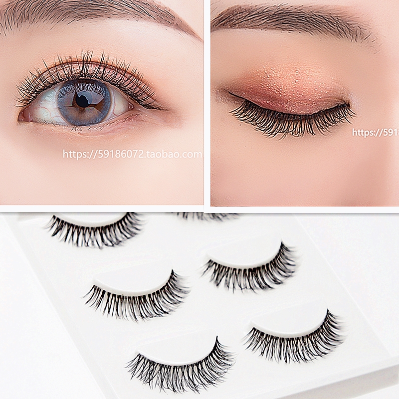 4D volume teething natural stratified small Ling naked makeup for work students emulates light and fluffy air false eyelashes