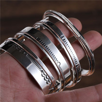 NORTH WORKS Japanese Craftsman hand made Indian totem copper bar around flat silver bracelet couple silver ornaments