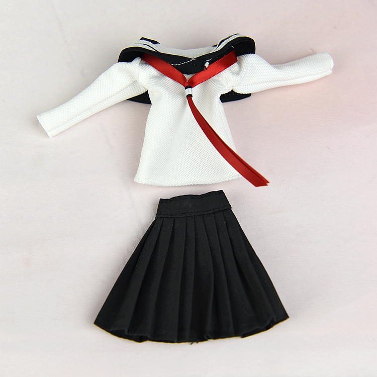 6 min doll clothes 30cm super mode pleasant peach ob little Briga grid sailor uniform