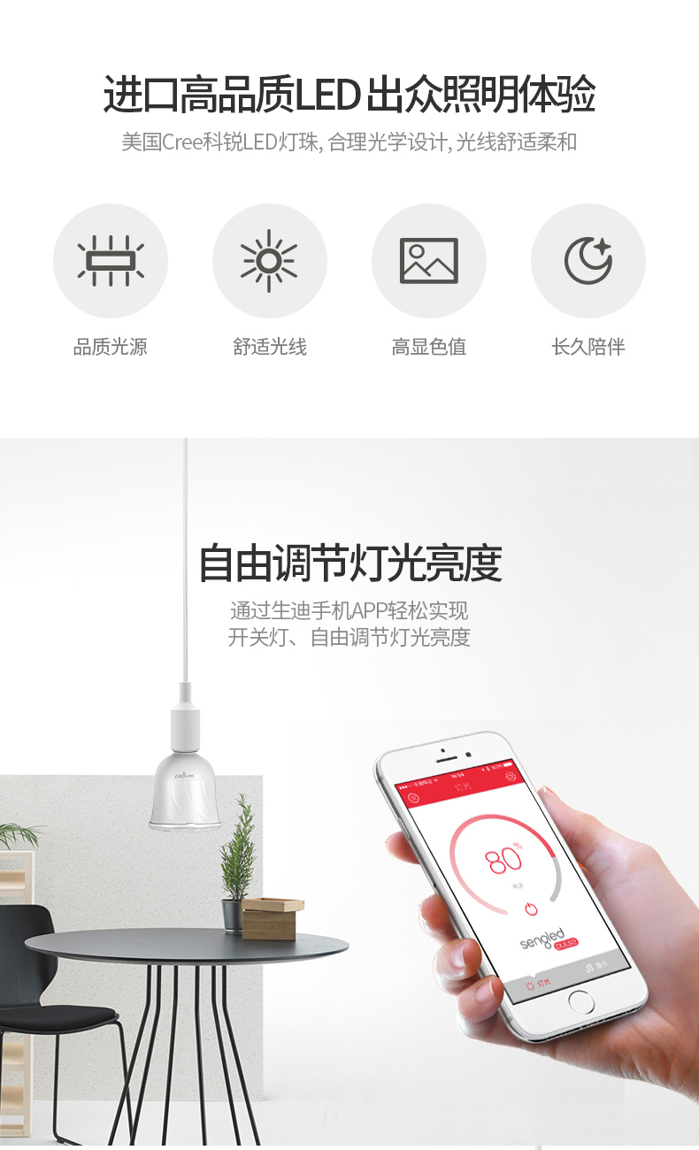 白宫照明供应商 Sengled 智能音乐吊灯 JBL扬声器 app自由调光 图4