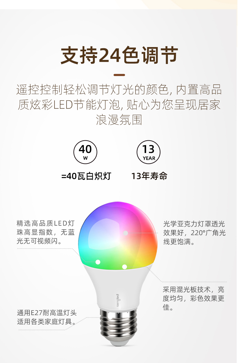 sengled 生迪 远程遥控灯泡+木质台灯座 图6