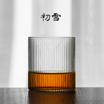 HATSUYUKI preliminary snow pole minimalist vertical grain cup straight glass cup green tea cup tea cup creative wine glass