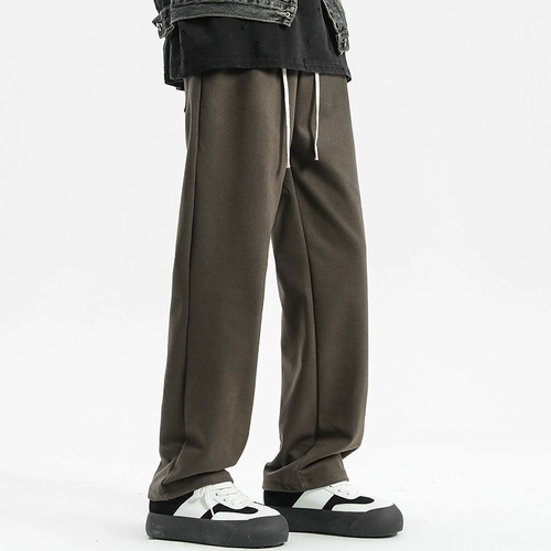 Nuthink Японские черные штаны для отдыха, свободный прямой крой, на шнурках, осенние