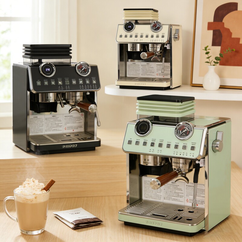 Busidi 905Plus Italian Semi-Automatic Espresso Machine for Home Use, Small Size, Integrated Grinder and Milk Frother Busidi 905Plus Italian Semi-Automatic Espresso Machine for Home Use, Small Size, Integrated Grinder and Milk Frother