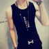 Áo vest tâm linh vest xã hội không tay nam xu hướng Slim fit bó sát thoáng khí thấm hút mồ hôi cá tính
