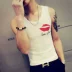 Áo vest tâm linh vest xã hội không tay nam xu hướng Slim fit bó sát thoáng khí thấm hút mồ hôi cá tính