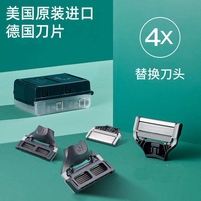 American Harry's Original Five-Layer Razor Blades Are Suitable for Truman Winston Replacement 4-Blade Box Set