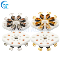 Flat ceramic large 8-pin electronic tube holder gold-plated Big Eight-pin socket for KT88 274B EL34 6CA7