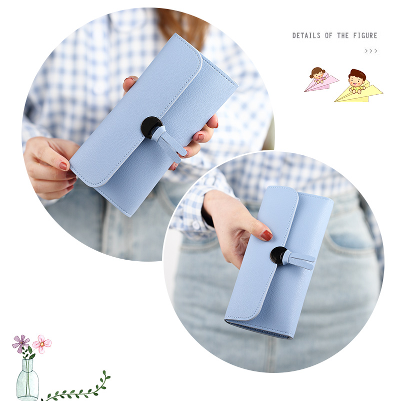 Thời trang Nhật Bản và Hàn Quốc đa năng nữ ví dài nữ phiên bản Hàn Quốc của khóa đơn giản cá tính ví sinh viên nữ ví tiền xu ví tiền