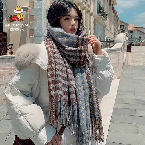 Демисезонный шарф, универсальная утепленная накидка для школьников, в корейском стиле