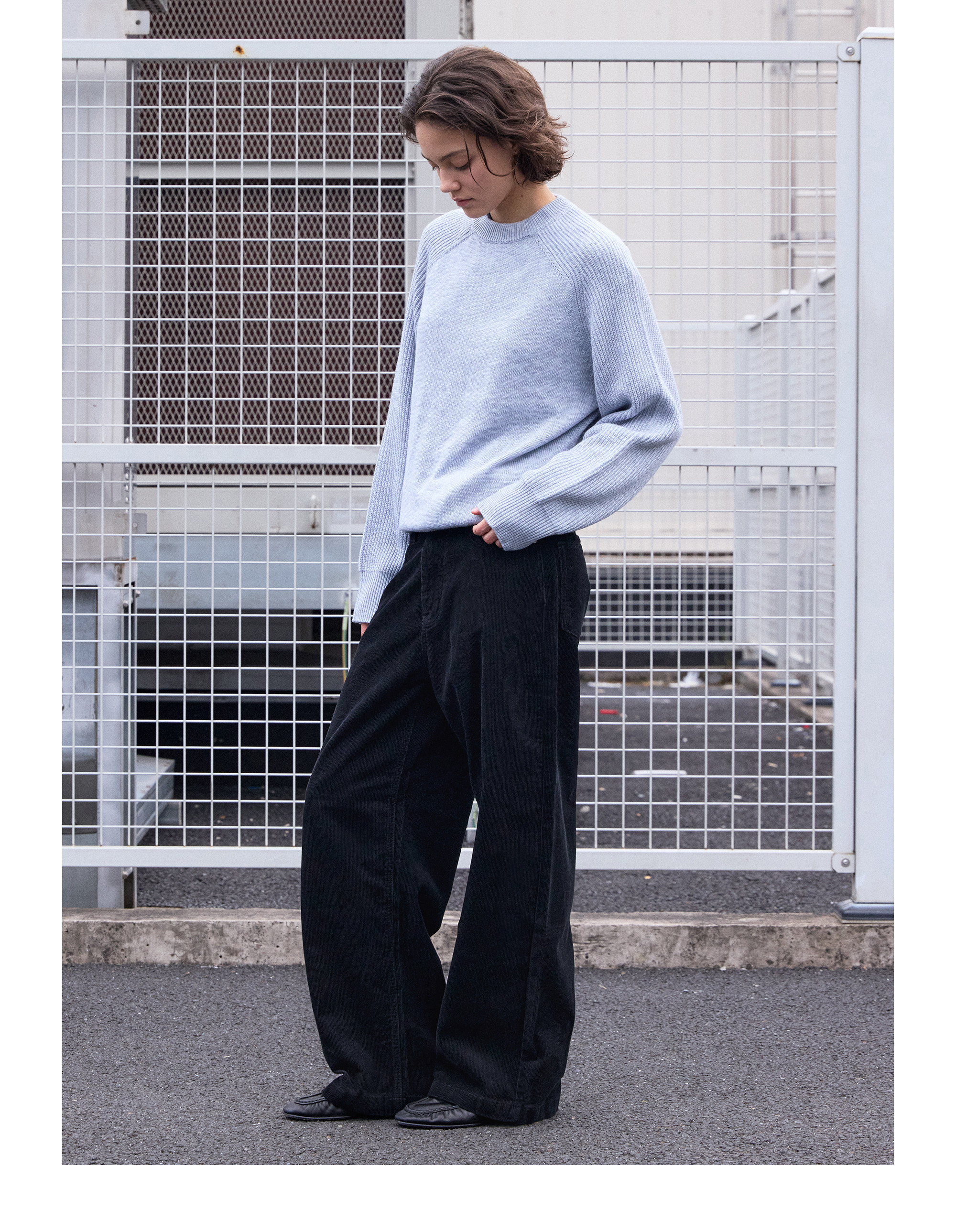 VLABMADE Ribbed Raglan Loose Knit Sweater