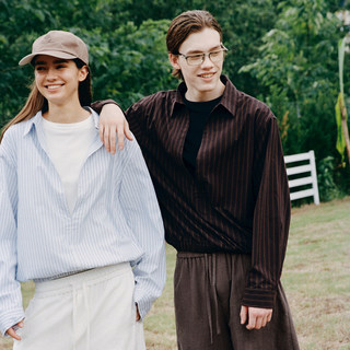 Vlabmade elegant striped v-neck fake two-piece shirt