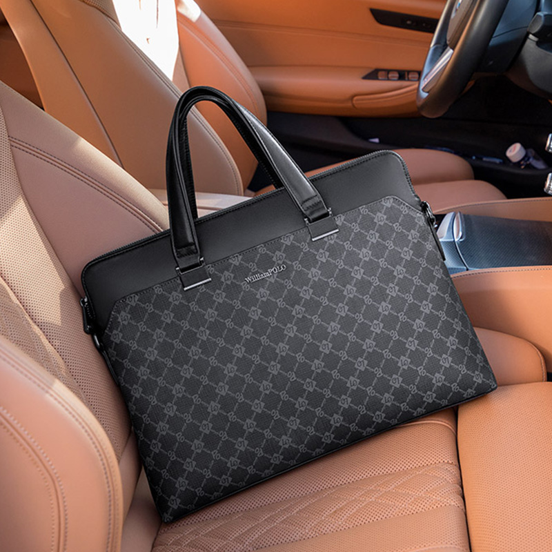 Royal Rafa Laurenma Ball handbag Men's genuine leather Business Leisure briefcase Diagonal Satchel Shoulder Bag Computer Bag Fashion Hand