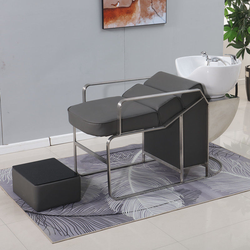 Factory direct selling retro ceramic deep basin liu shop shampoo bed semi-recumbent flush bed high-end simple sitting hair salon