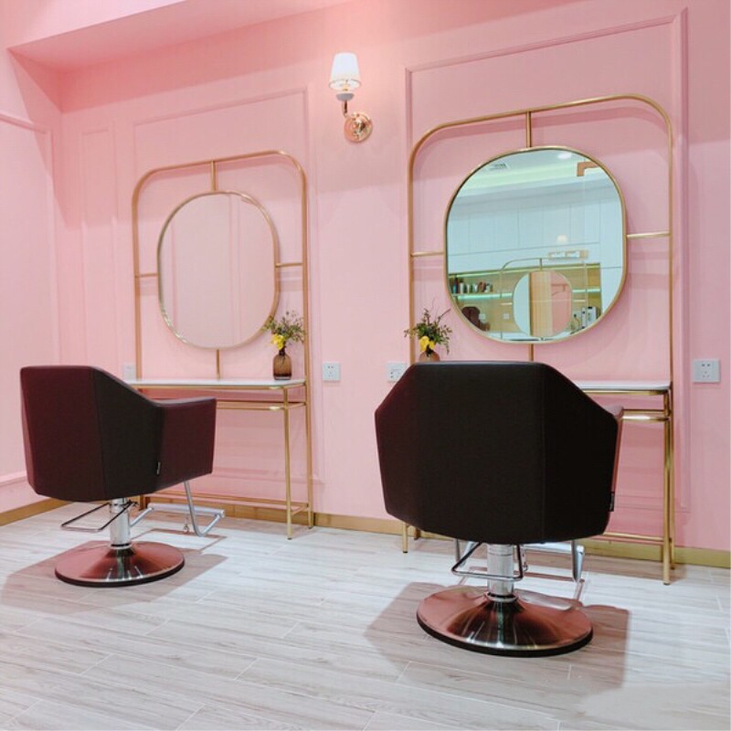 Hairdresse Shop Mirror Desk Brief upscale hair salon with lamp Beauty Mirror Stainless Steel Eurostyle Mirror Desk Photo Gallery Makeup Mirror Table