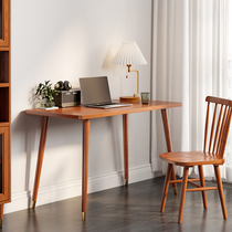 Solid Wood Desk Bookshelf Integrated American Home Floor Simple Writing Desk Small Family Type Computer Desk Book Room Desk