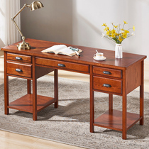 Desk with drawer solid wood computer desk Children Home Bedroom minimalist desk American students accommodating small family type