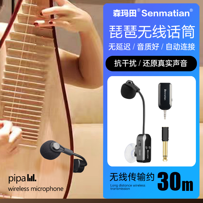 Pipa Wireless Microphone Stage Performance Pickup Professional Accordion Radio Amplifier Musical Instrument Microphone