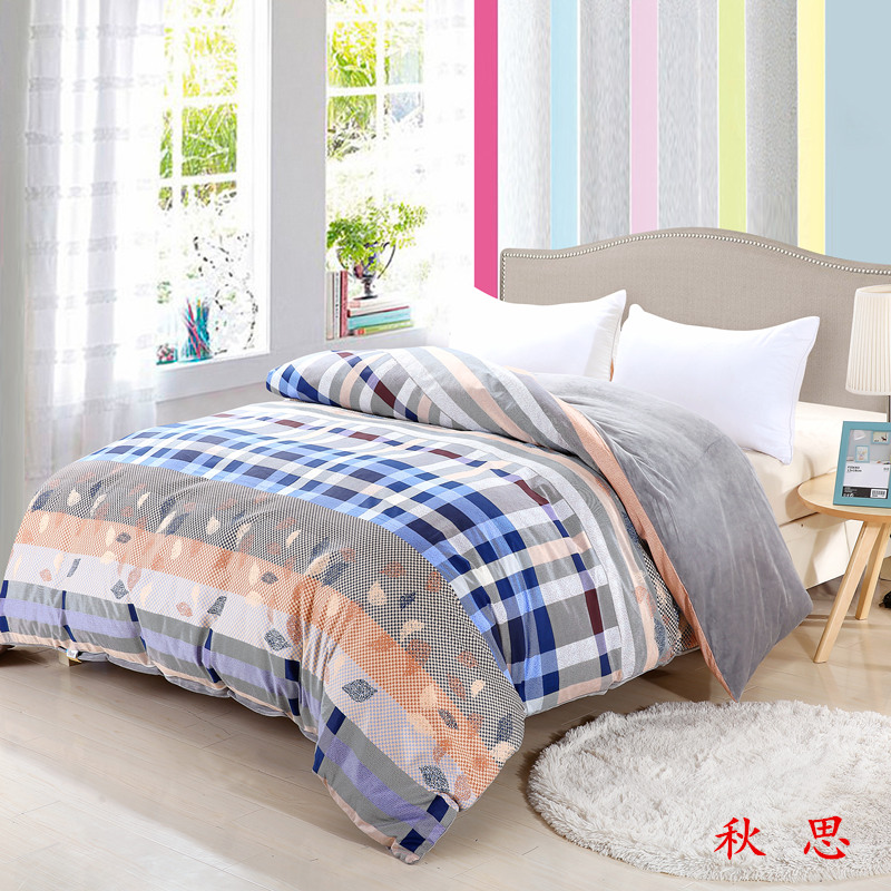 Chăn bông đơn mảnh cộng với chăn bông ấm pha lê nhung đơn giường đơn dệt giường chăn mền giá rẻ