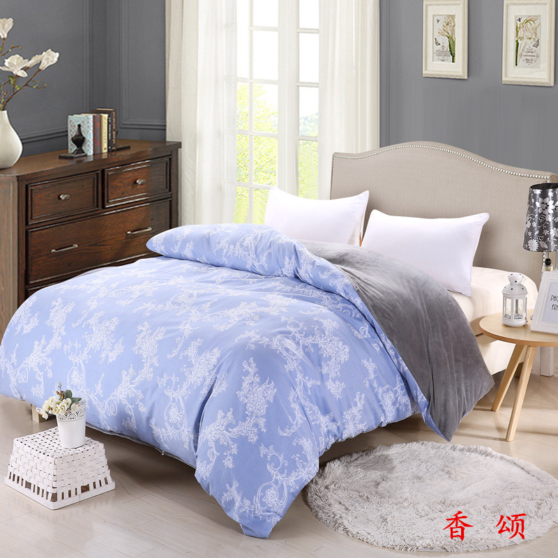 Chăn bông đơn mảnh cộng với chăn bông ấm pha lê nhung đơn giường đơn dệt giường chăn mền giá rẻ